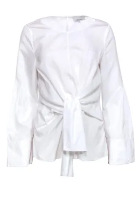 3.1 Phillip Lim - White Long Sleeve Tie Front Blouse Sz 8