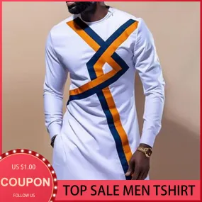 African Men Autumn Winter Casual Male Dashiki Tshirt