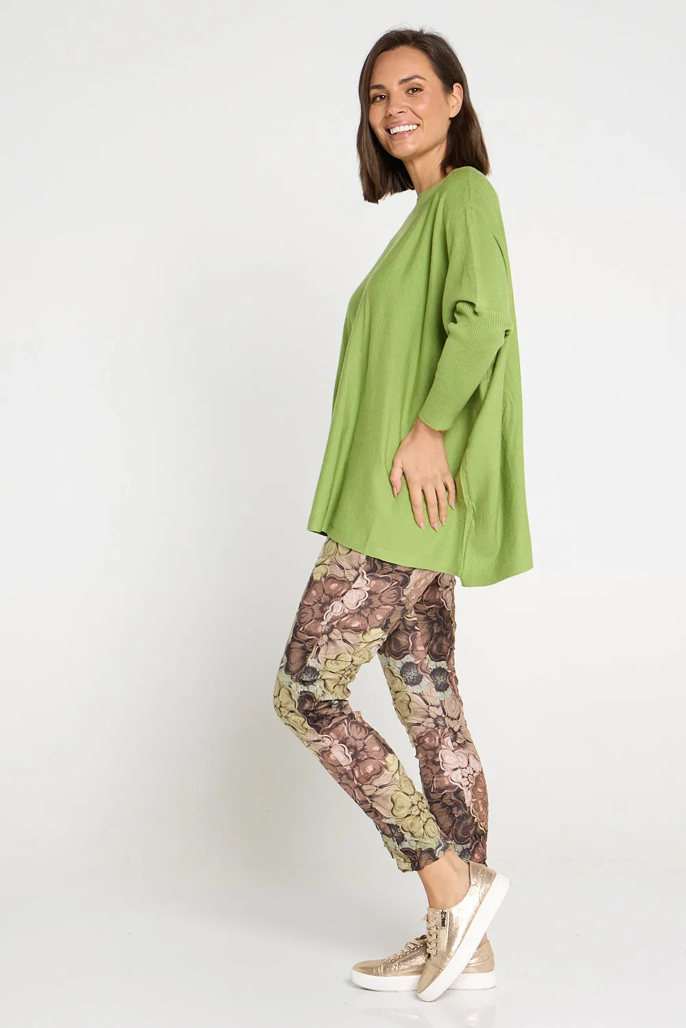 Alina Pants - Brown/Green Floral