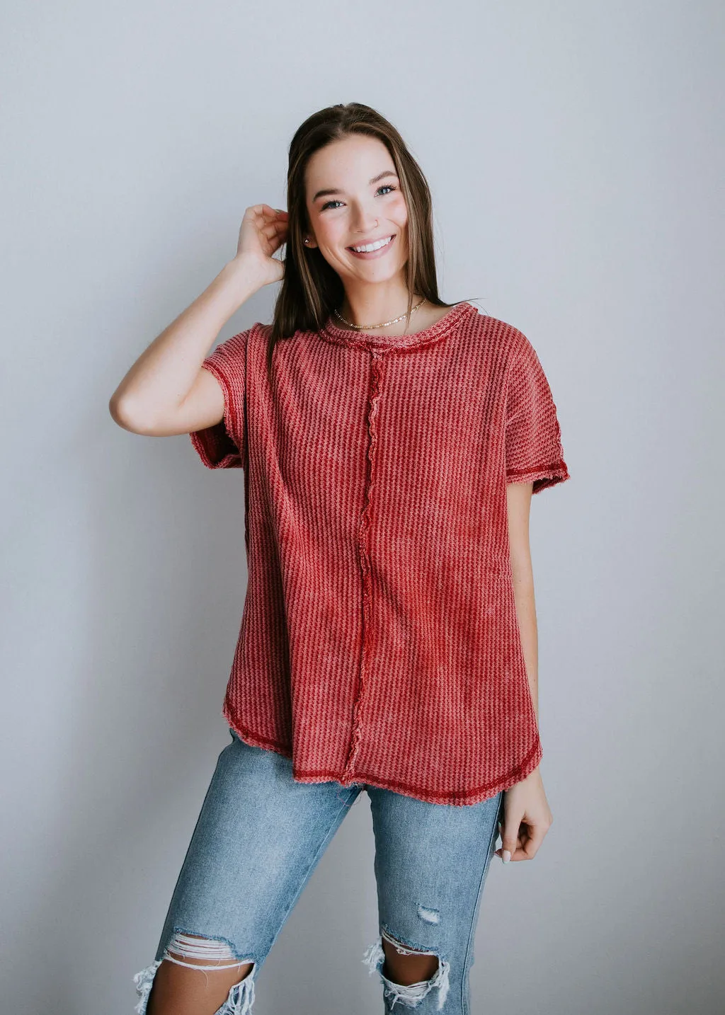 Anita Waffle Knit Top