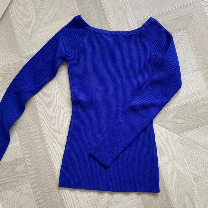 Autumn Winter Thickening Basic Women's Slit Neckline Strapless Sweater