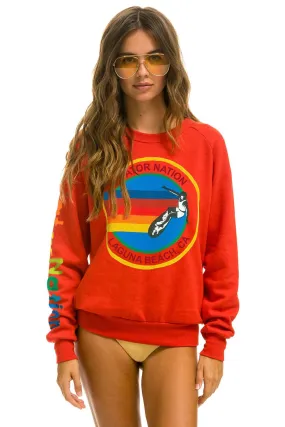 AVIATOR NATION LAGUNA BEACH  SWEATSHIRT - RED