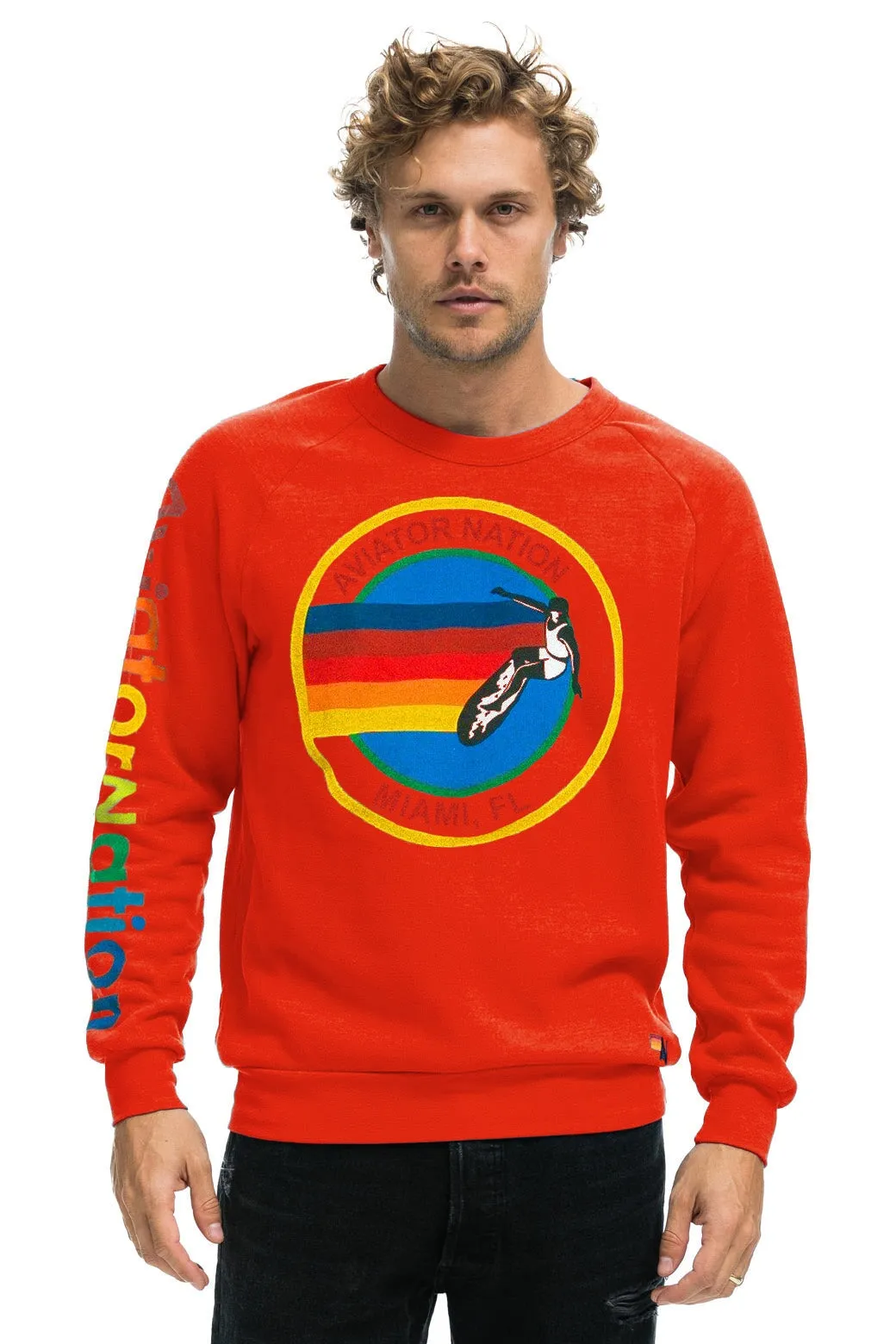 AVIATOR NATION MIAMI SWEATSHIRT - RED