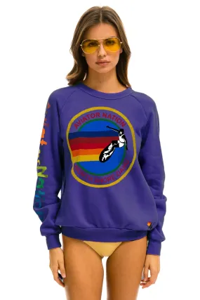 AVIATOR NATION NORTH SHORE CREW SWEATSHIRT - PURPLE