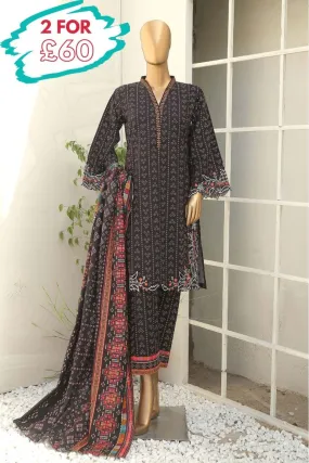 Bin Saeed Embroidered Khaddar 3 Piece Suit BIN141