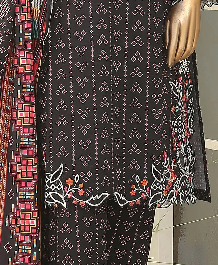 Bin Saeed Embroidered Khaddar 3 Piece Suit BIN141