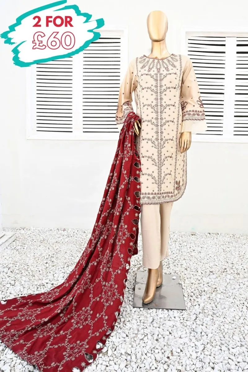 Bin Saeed Embroidered Marina 3 Piece Suit BIN142