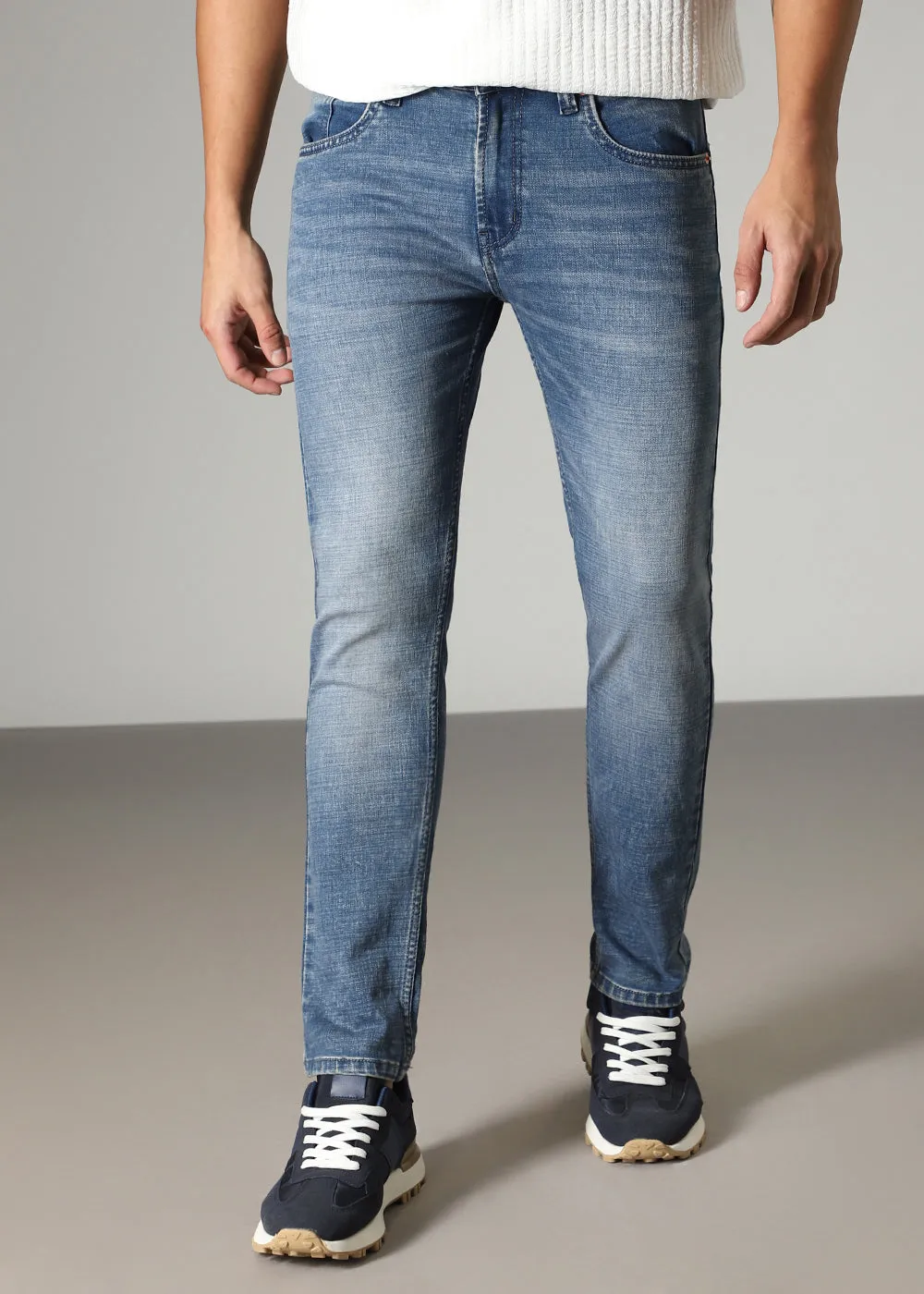 Blue Faded Slim Fit Jeans