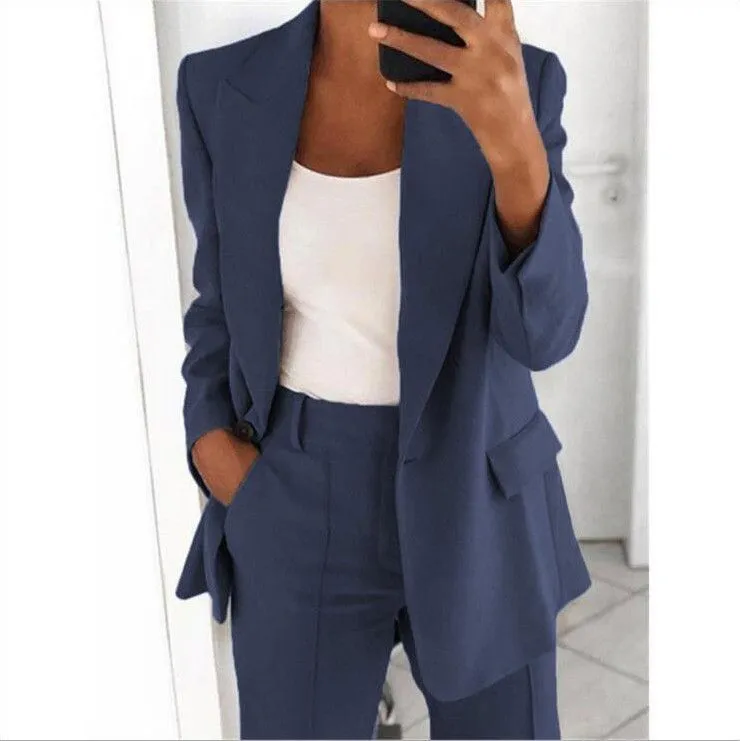 Boyfriend Women's One Button Blazer Suit Jacket