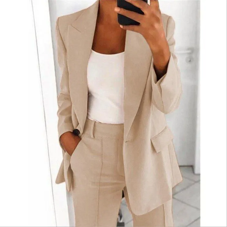 Boyfriend Women's One Button Blazer Suit Jacket