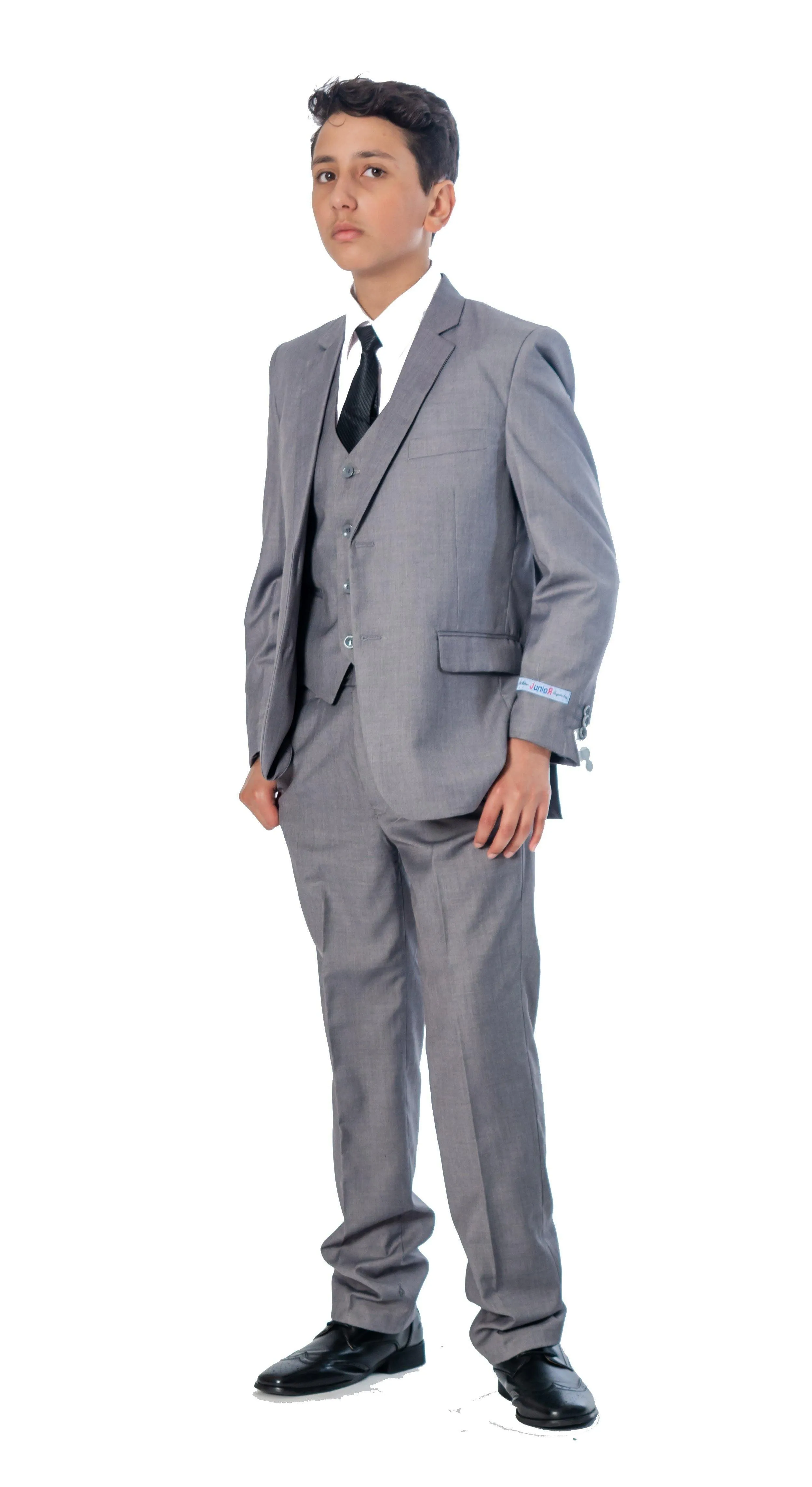 Boys 5 Piece Suit Color Light Grey