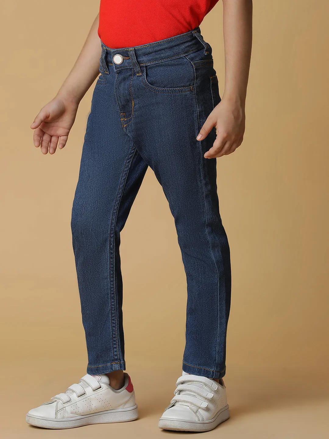 Boys Slim Fit Mid Blue Basic Denim Jeans