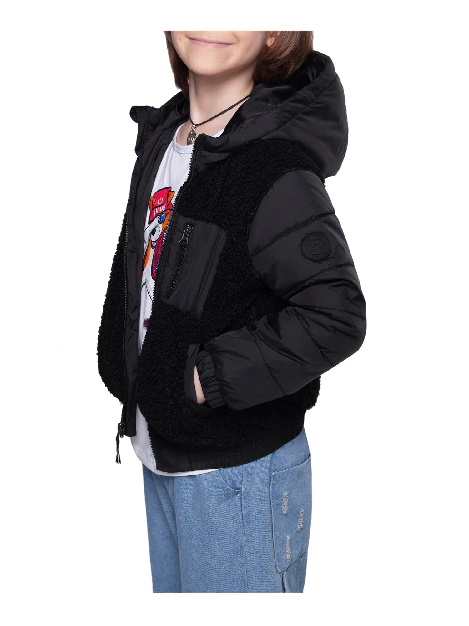 Boys' Water-Resistant Teddy Sherpa Puffer Jacket