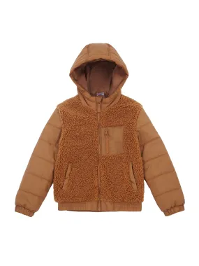 Boys' Water-Resistant Teddy Sherpa Puffer Jacket