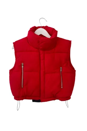 Bright Red Puffer Cropped Vest