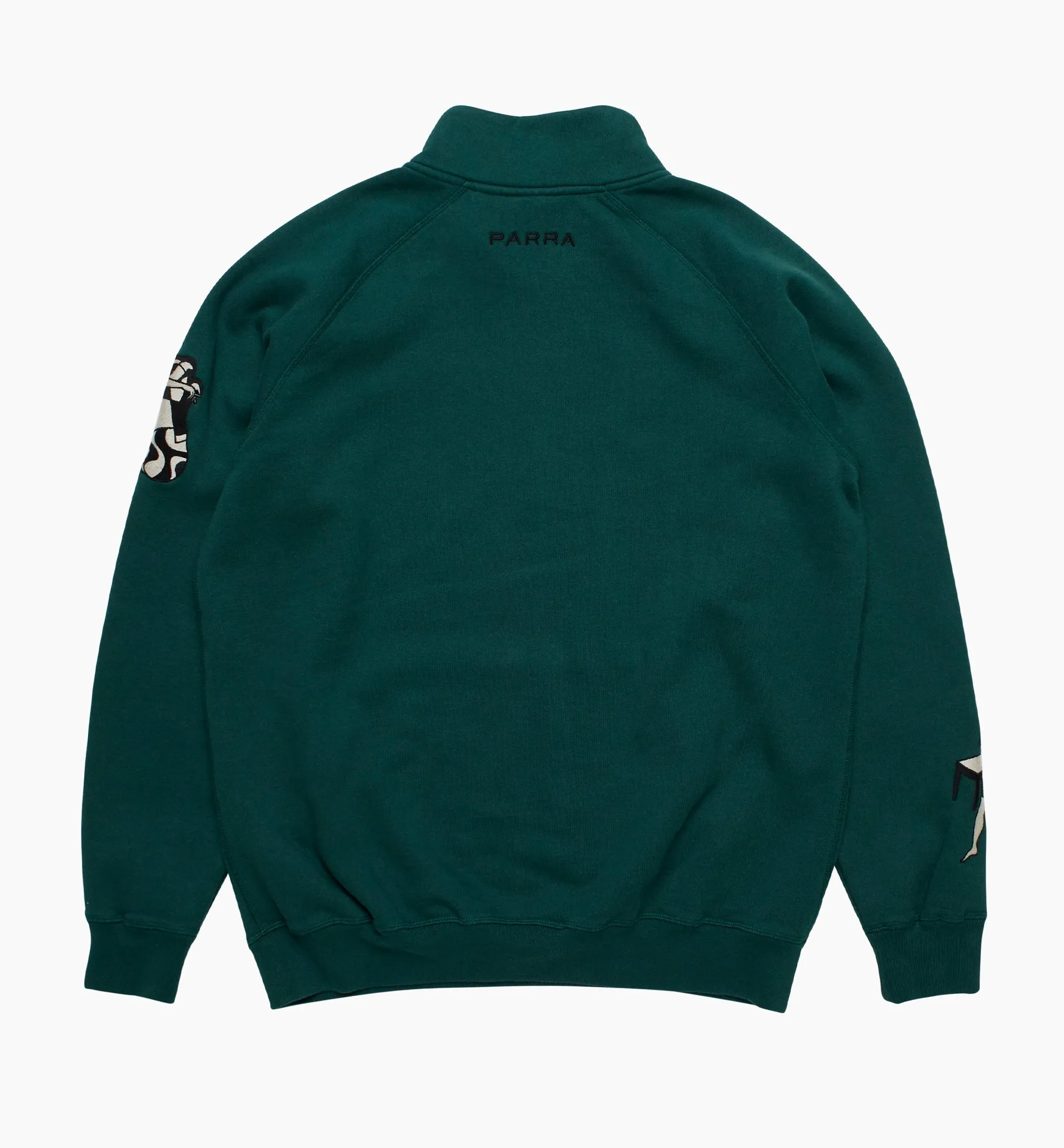 by Parra Life Experience Half Zip Sweatshirt 'Pine Green'