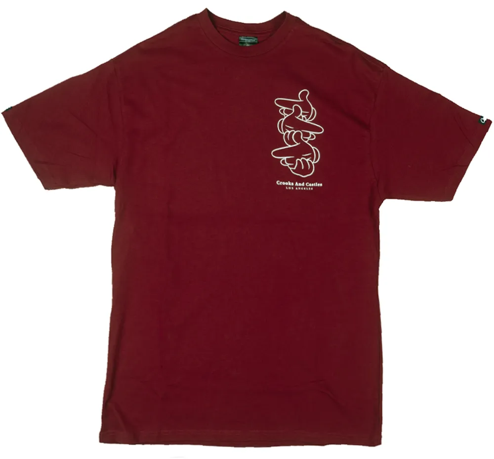 CROOKS & CASTLES GRAPHIC T-SHIRT BURGUNDY - B2Q01732