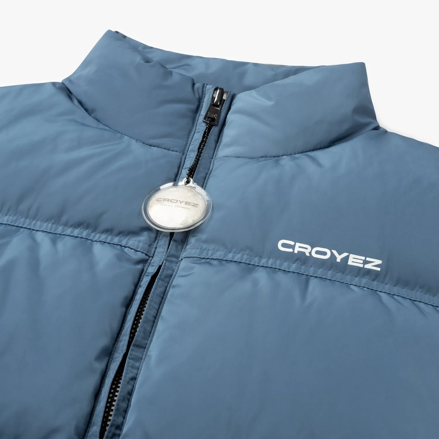 Stylish Vintage Blue Organetto Puffer Jacket by Croyez