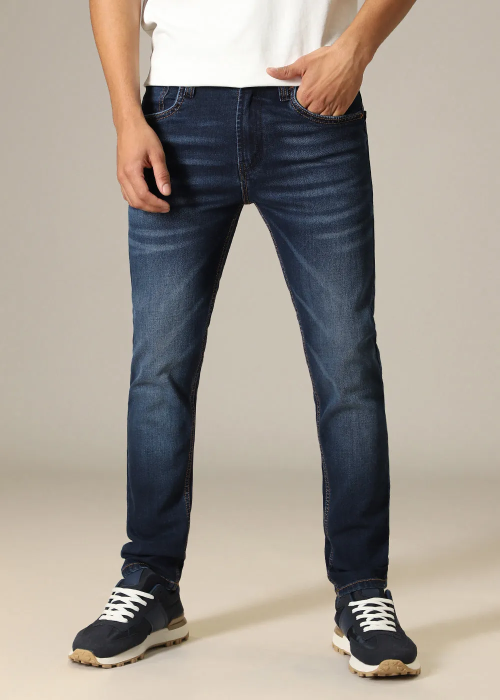 Grunge Blue Slim fit Jeans