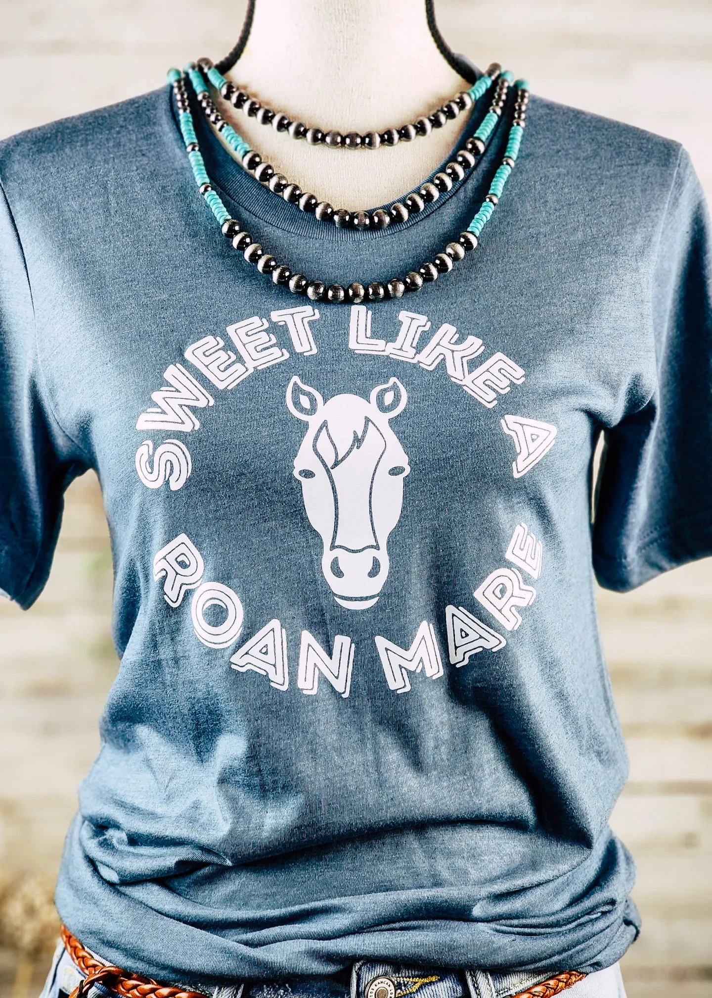 Heather Slate Sweet Like A Roan Mare Graphic Tee