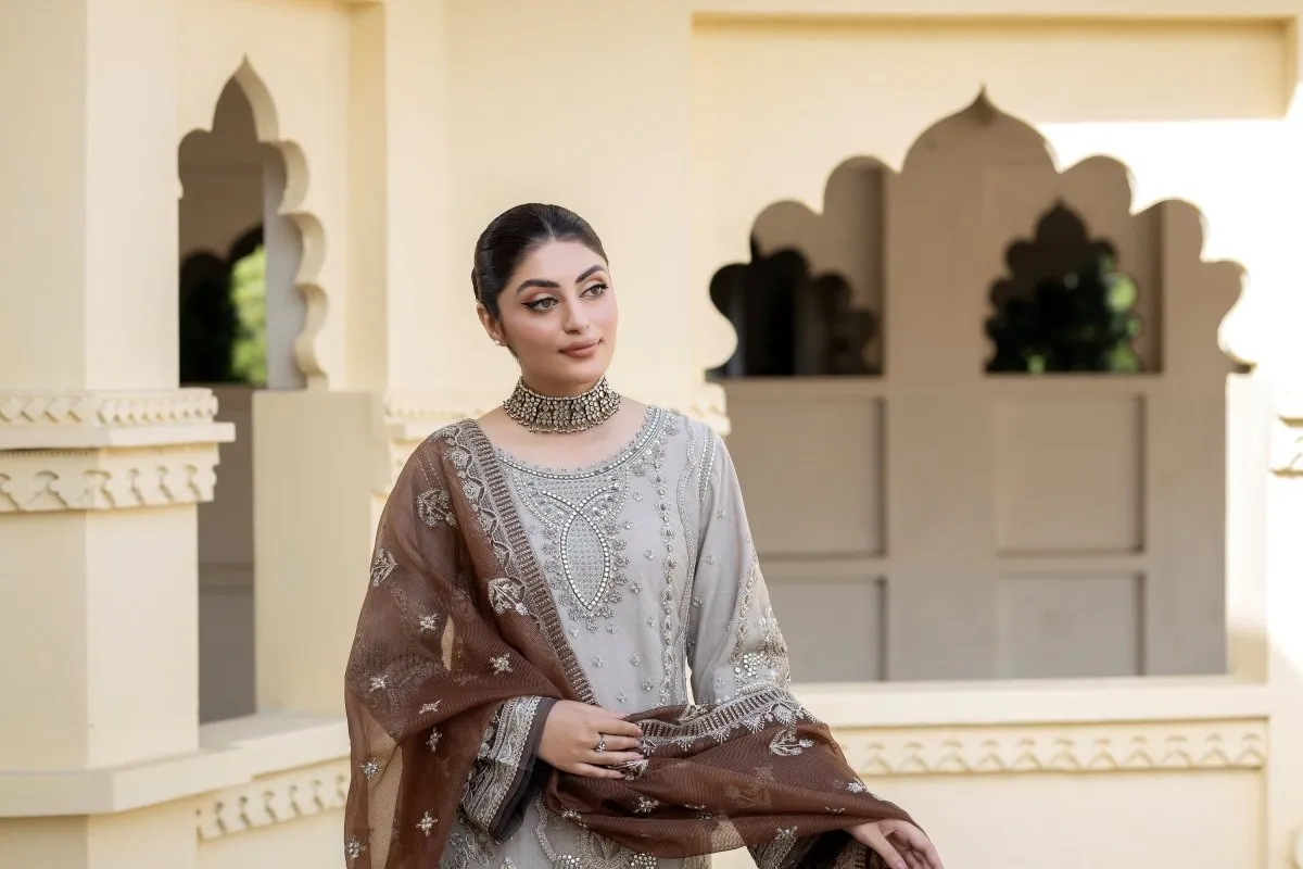 Imrozia Luxury Embellished Net Pakistani Party Wear Suit - Gulbahar Design IMR204