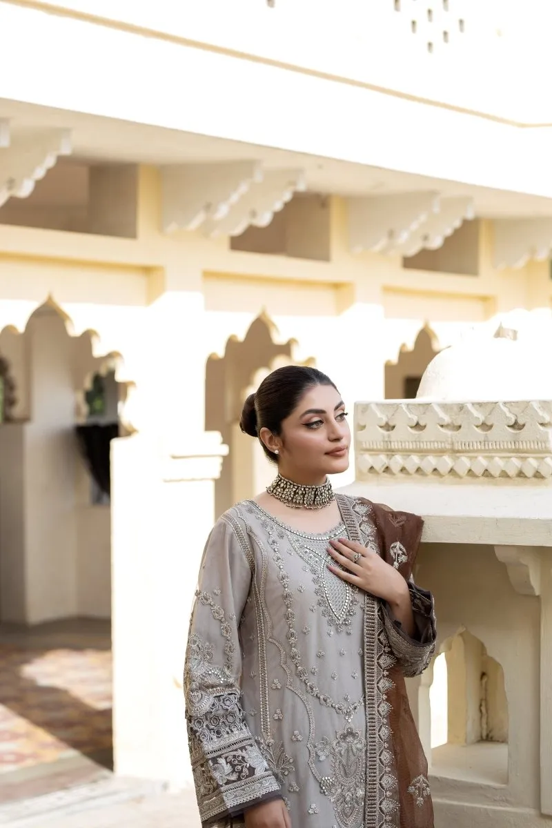 Imrozia Luxury Embellished Net Pakistani Party Wear Suit - Gulbahar Design IMR204