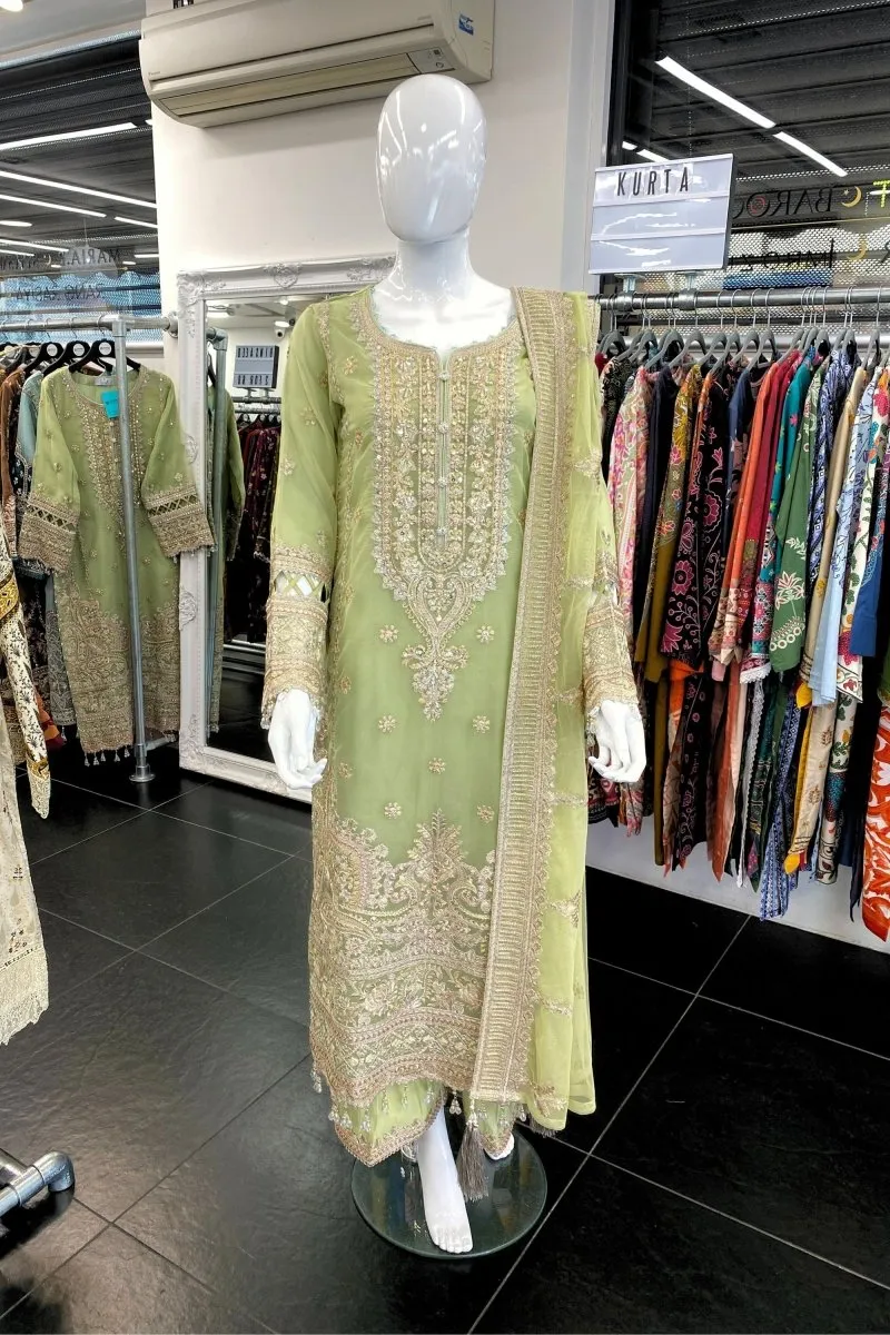 Imrozia Embellished Organza Pakistani Party Wear Suit Dastoor IMR195