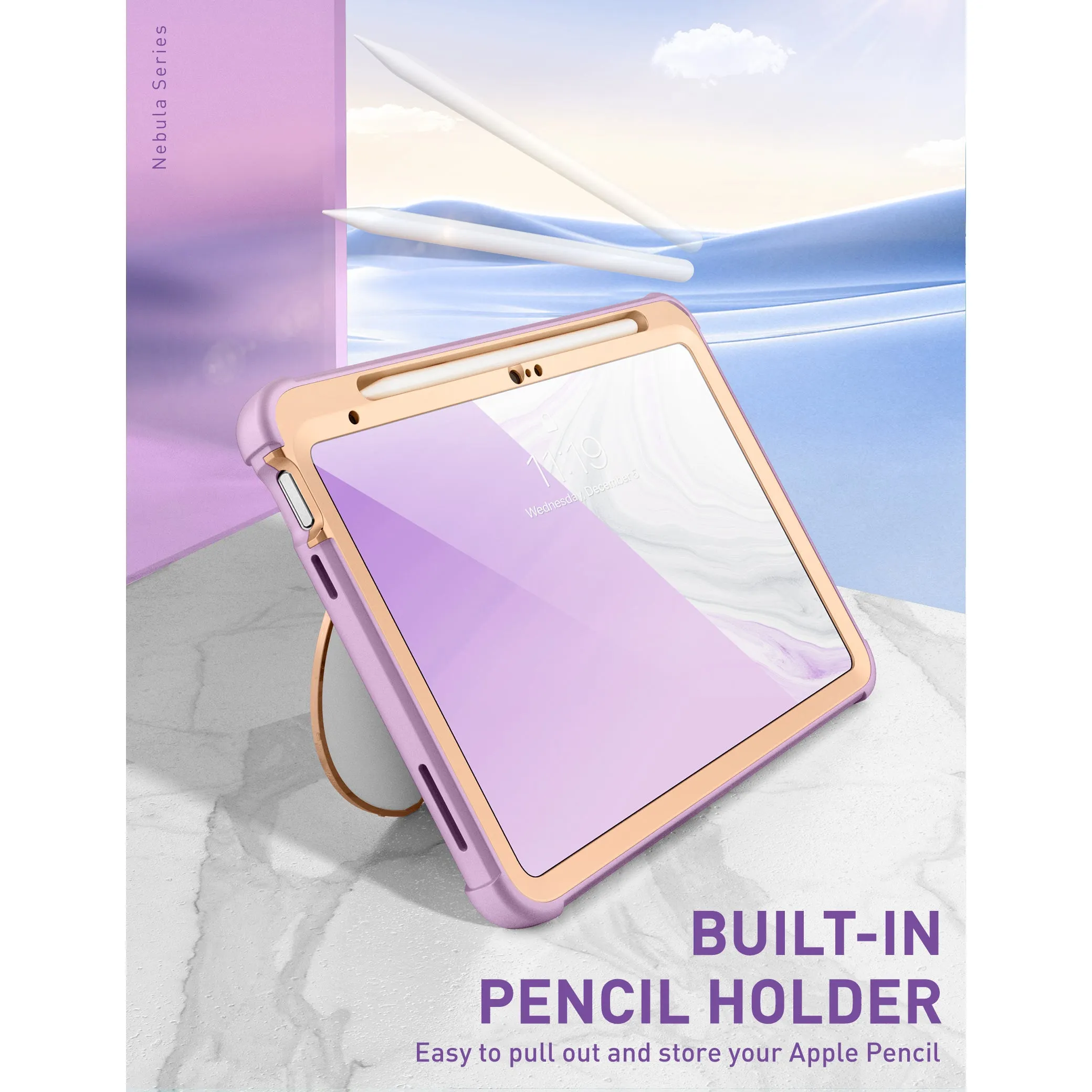 iPad 10.9 inch (2022) Cosmo Case-Marble Purple