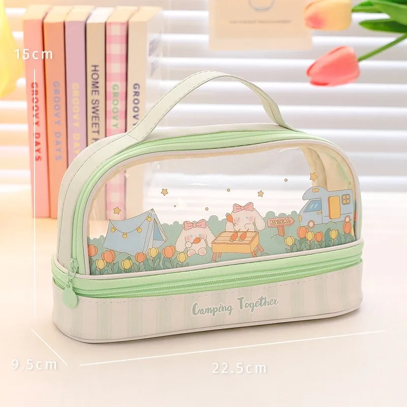 Kawaii Transparent Pencil Case