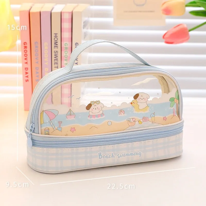 Kawaii Transparent Pencil Case