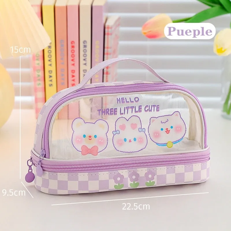 Kawaii Transparent Pencil Case