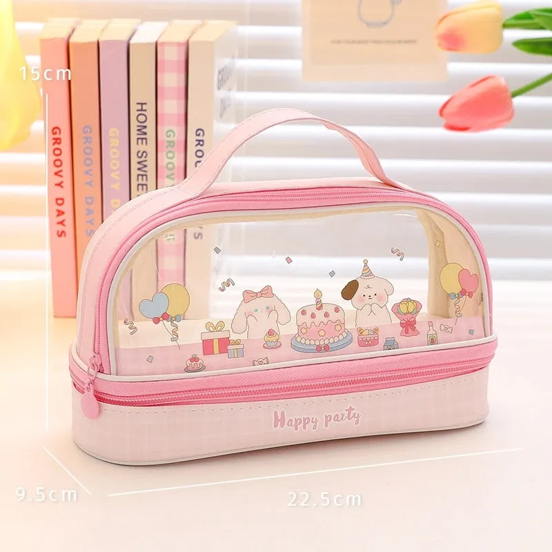 Kawaii Transparent Pencil Case