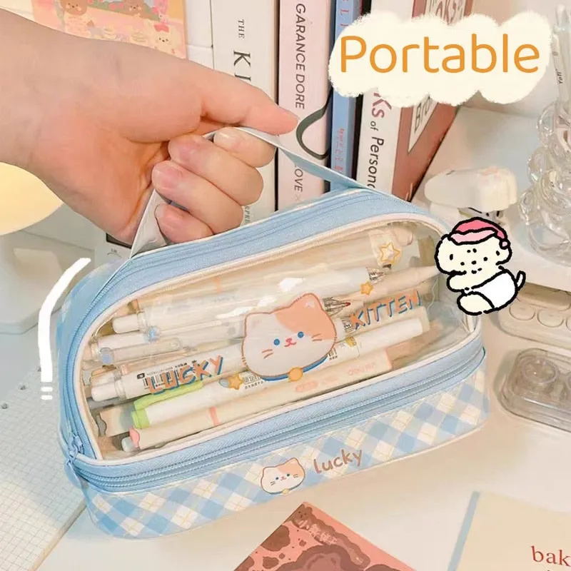 Kawaii Transparent Pencil Case