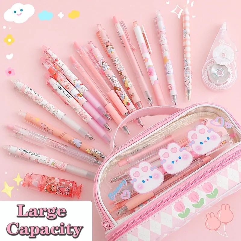 Kawaii Transparent Pencil Case