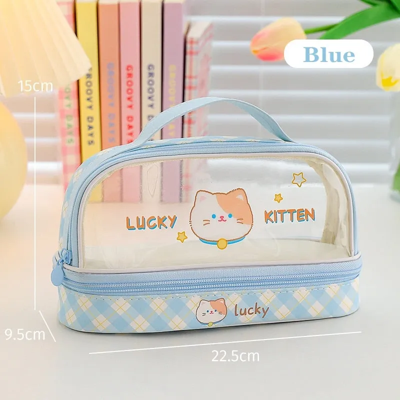 Kawaii Transparent Pencil Case