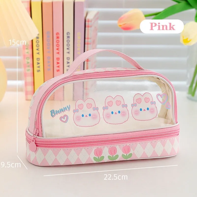 Kawaii Transparent Pencil Case