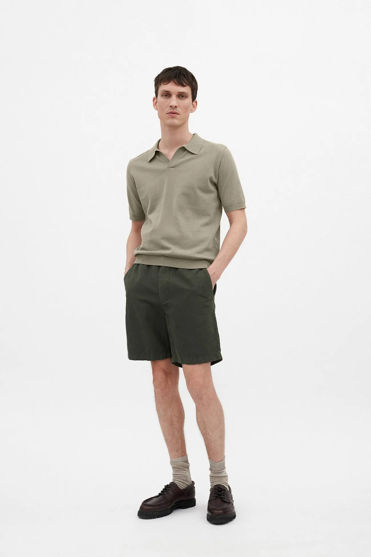 Leif Cotton Linen Polo - Clay