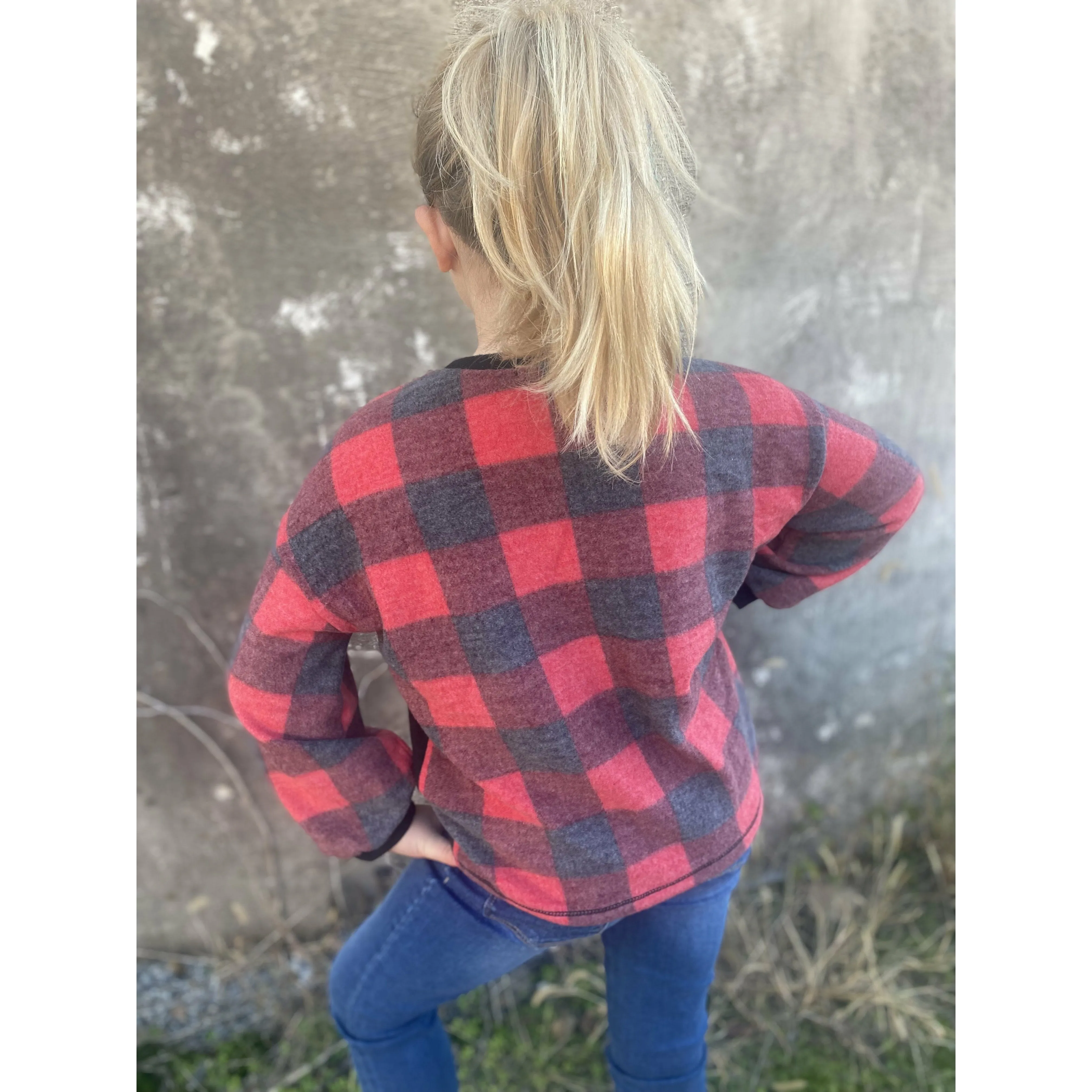 Little Miss   Buffalo Plaid Top