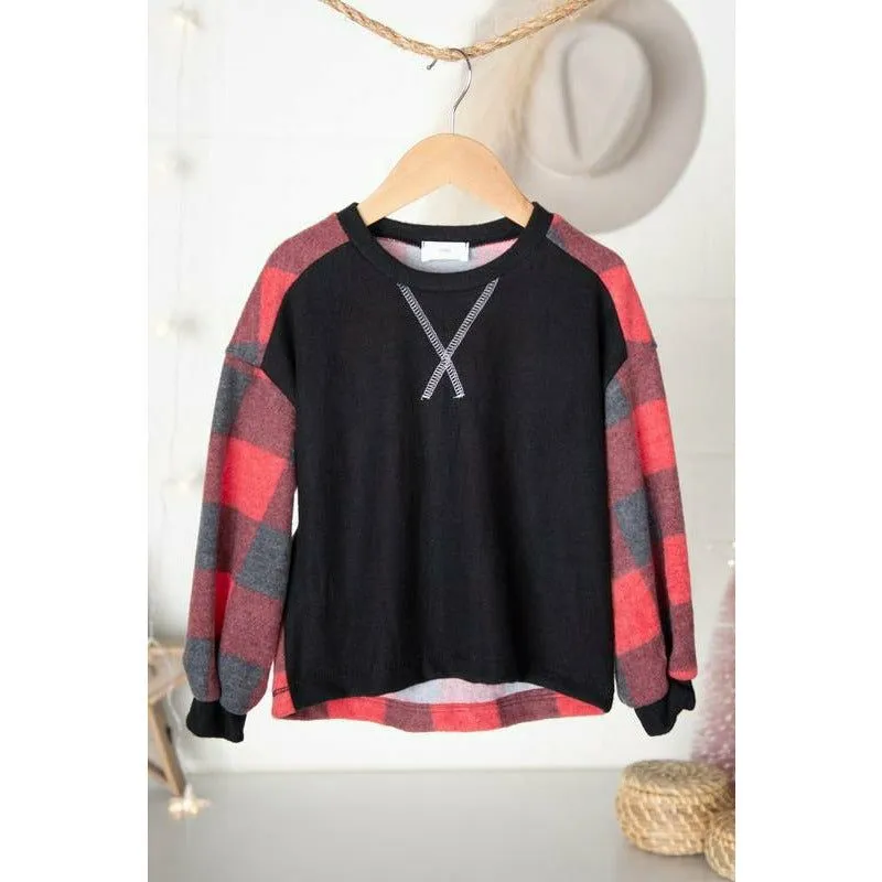 Little Miss   Buffalo Plaid Top