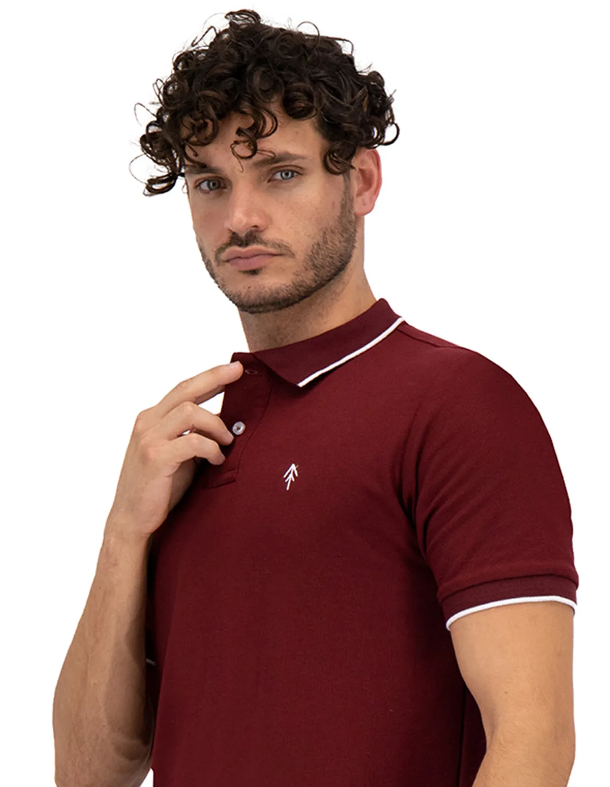 Playera Tipo Polo Regular Fit Para Hombre - Vino