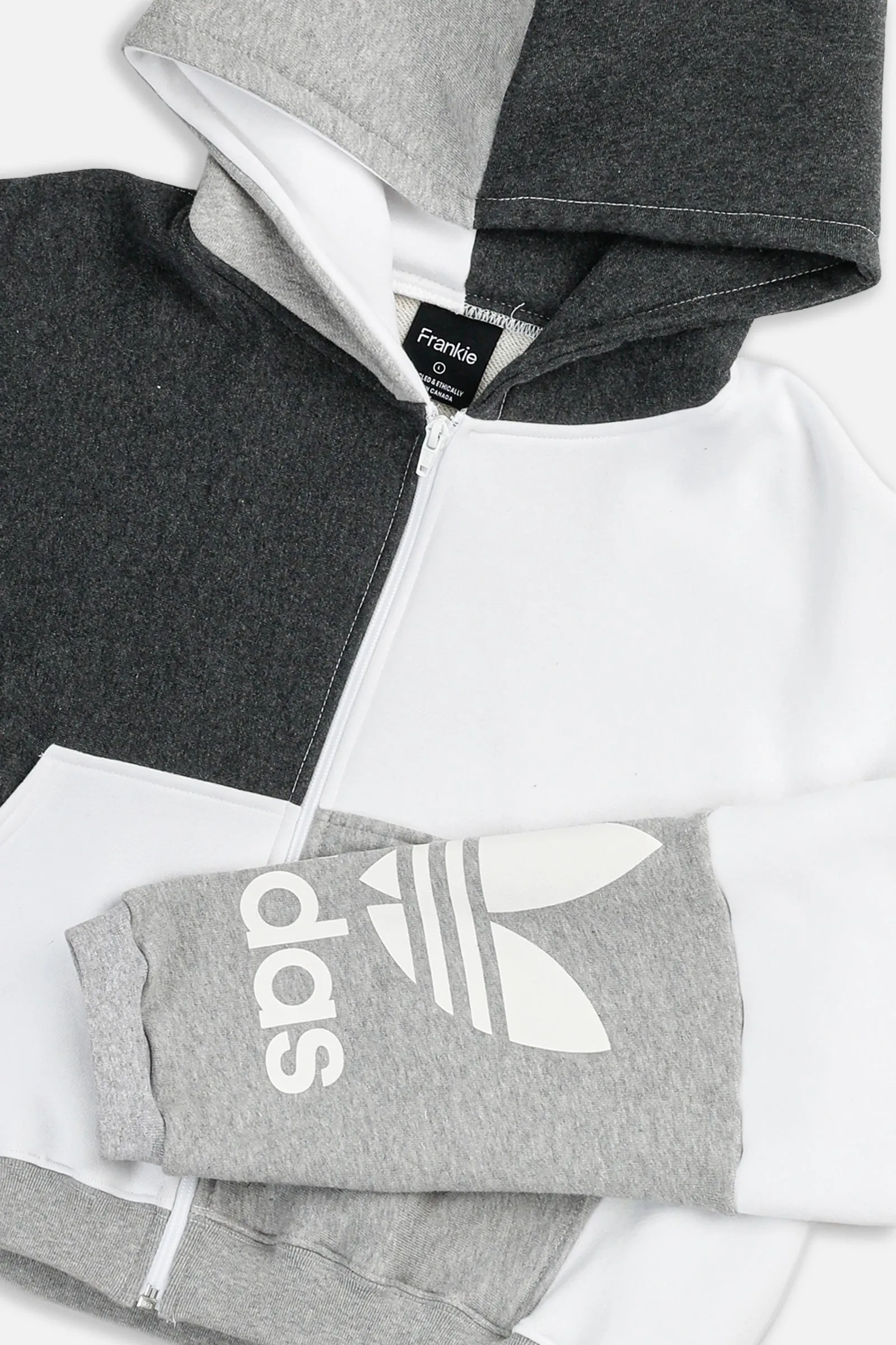 Rework Adidas Crop Zip Hoodie - L