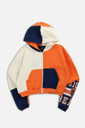 Rework Chicago Bears NFL Crop Zip Hoodie - XS