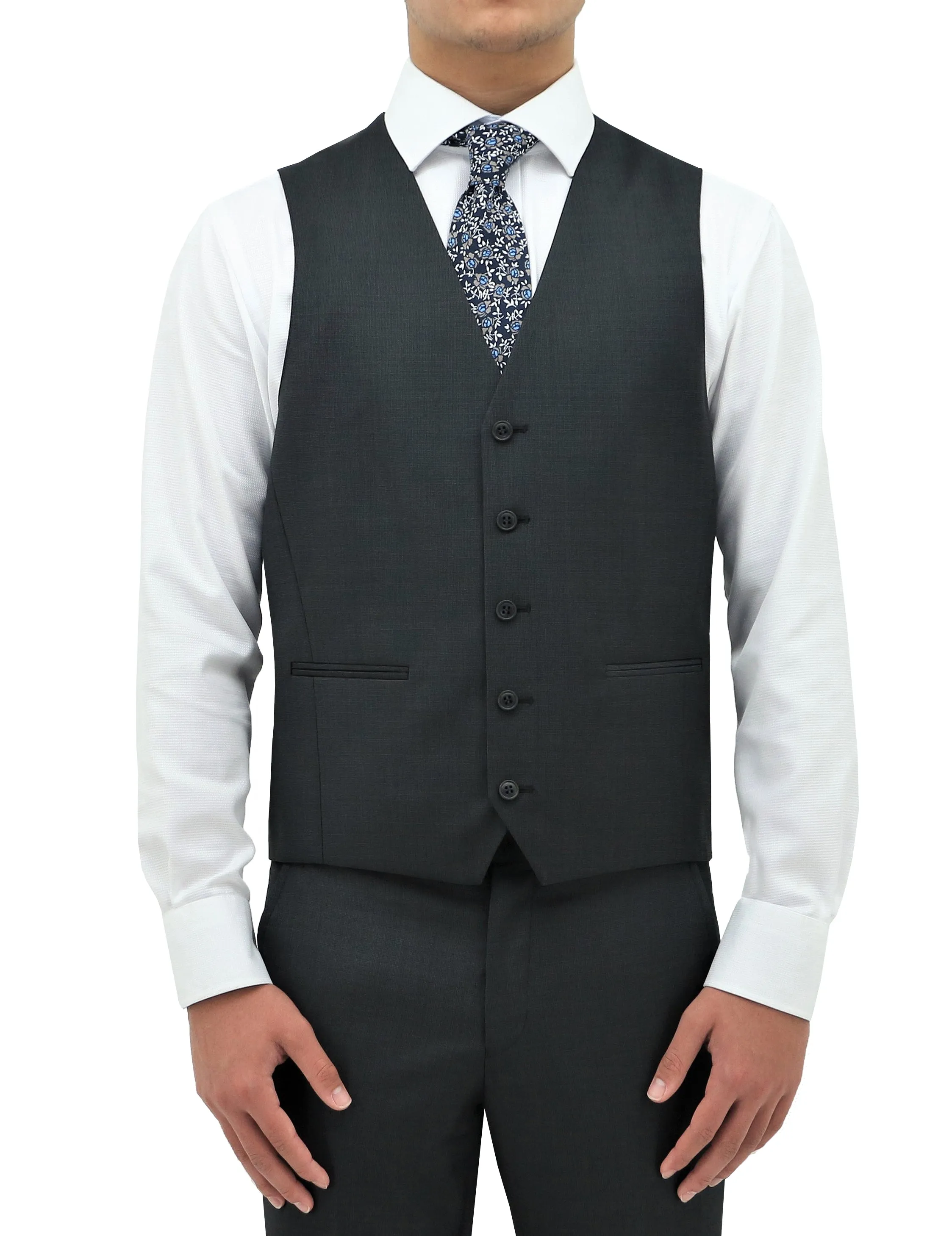 Ryan 704 Charcoal Wool Waistcoat