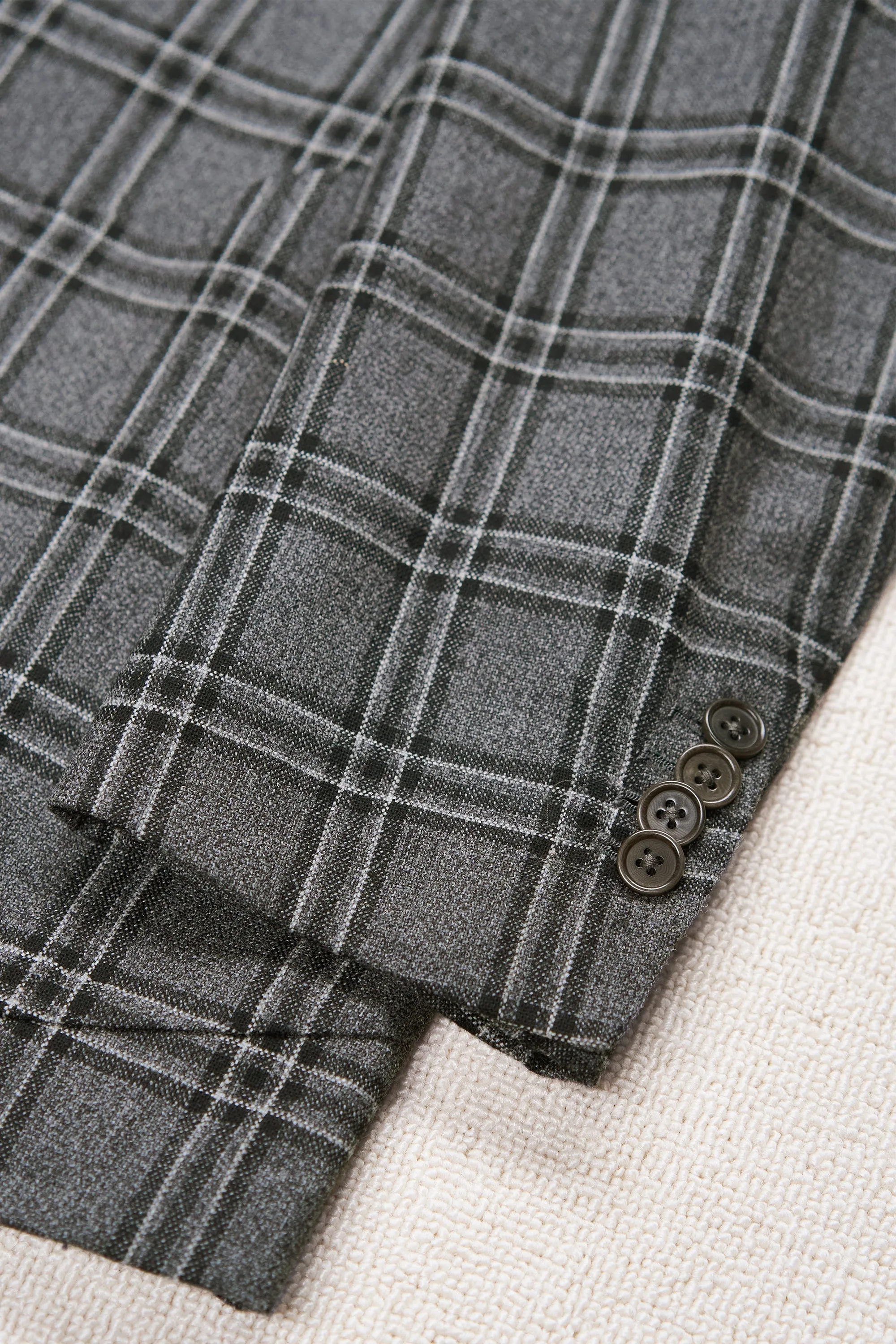 Sciamat Grey/Black/White Check Wool Sport Coat