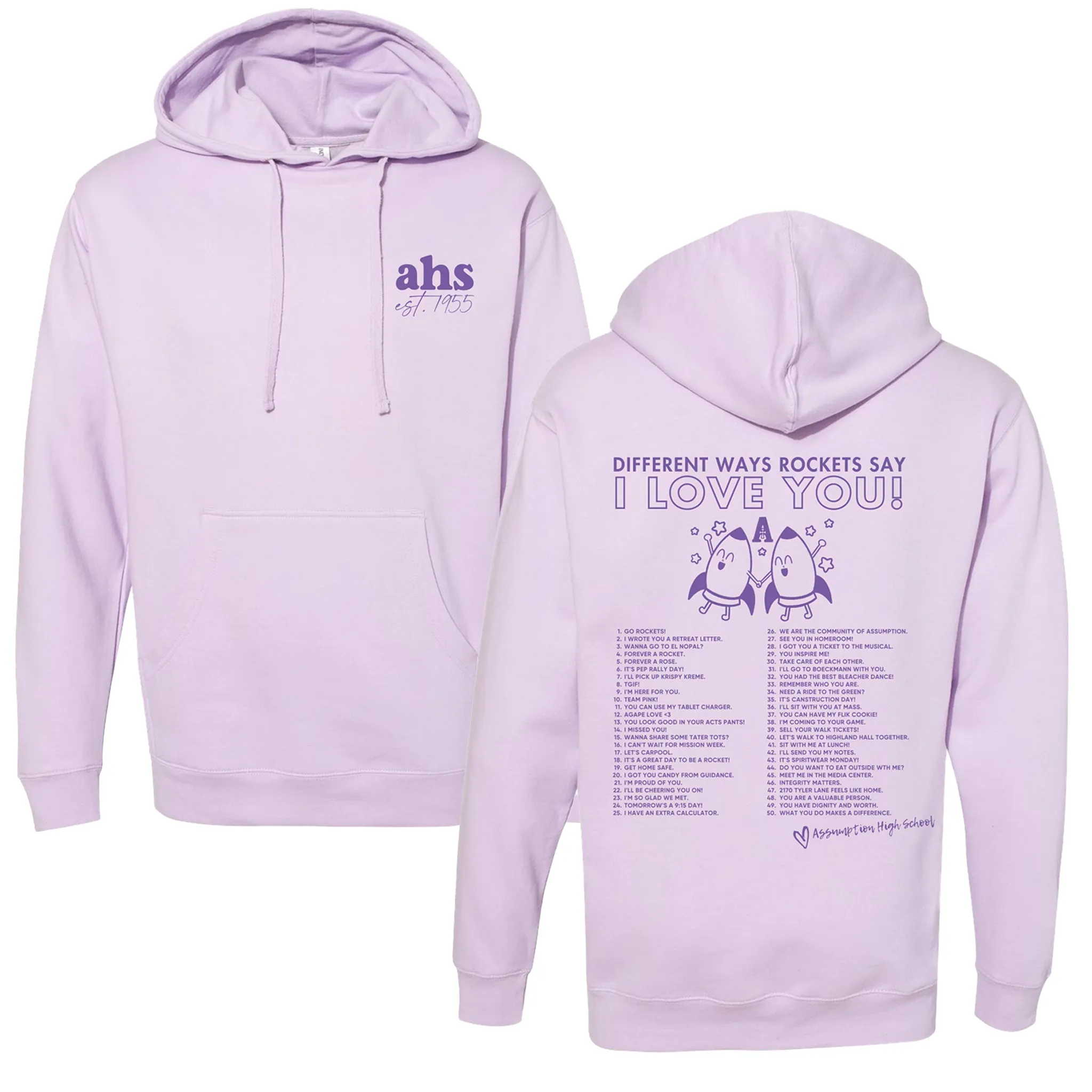 Sweatshirt - Hoodie - Lavender - Ways to Say I Love You