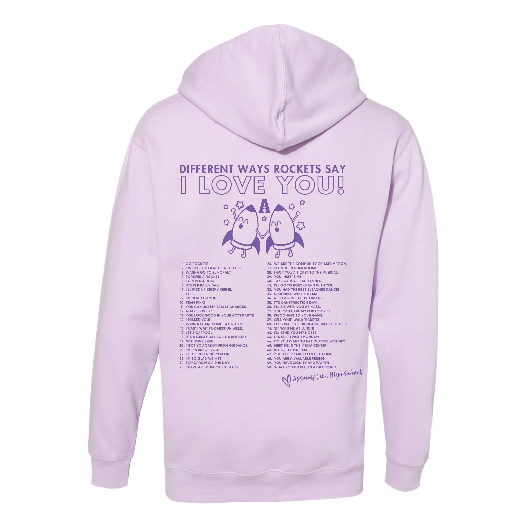 Sweatshirt - Hoodie - Lavender - Ways to Say I Love You