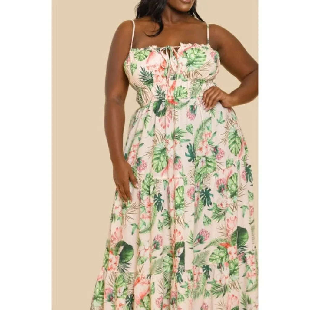 Tropics Peach Maxi Dress