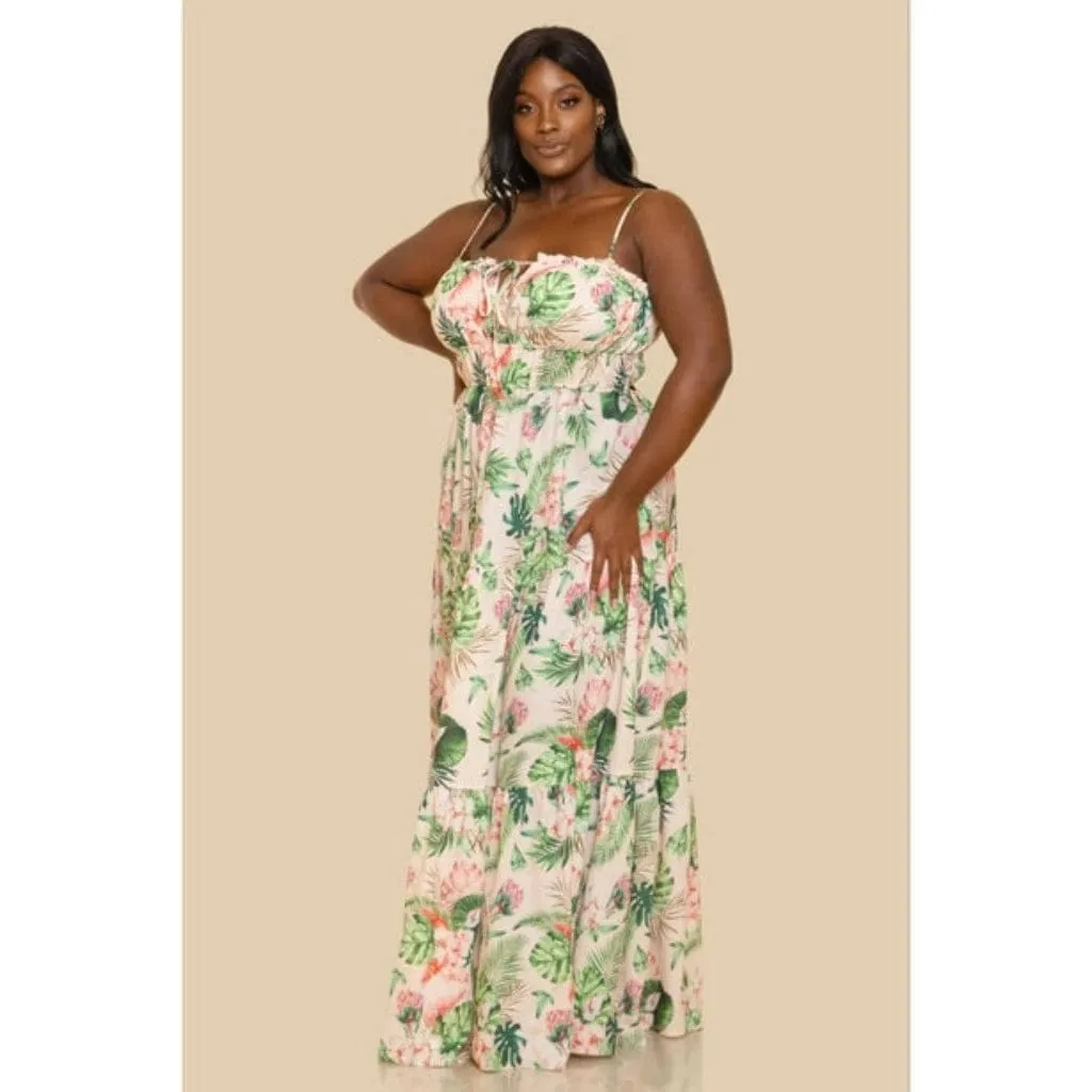 Tropics Peach Maxi Dress