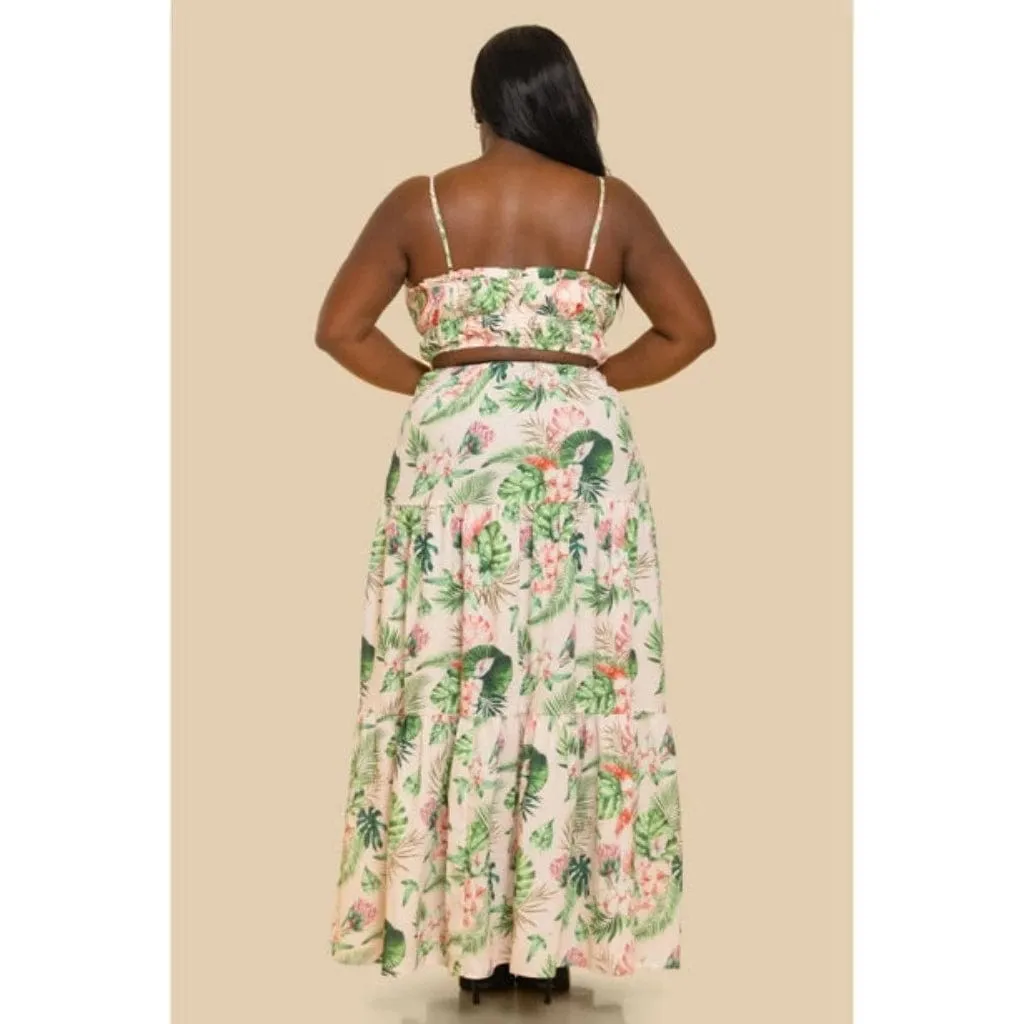 Tropics Peach Maxi Dress