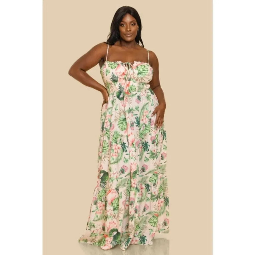 Tropics Peach Maxi Dress